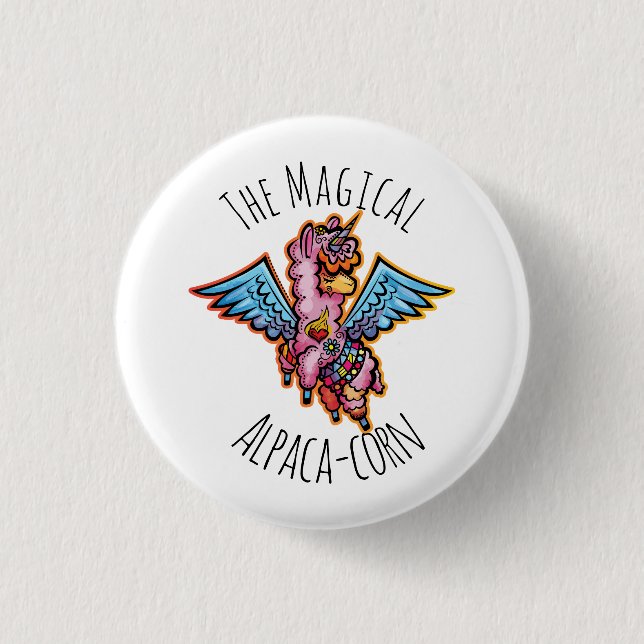 The Magical Alpaca-corn 3 Cm Round Badge (Front)