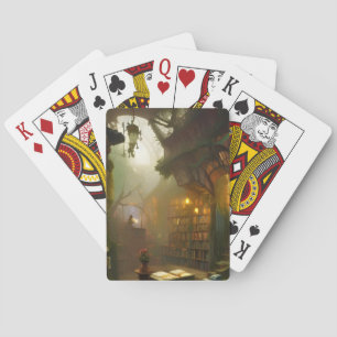 The Magical Bookstore Fantasy Art Playing Cards