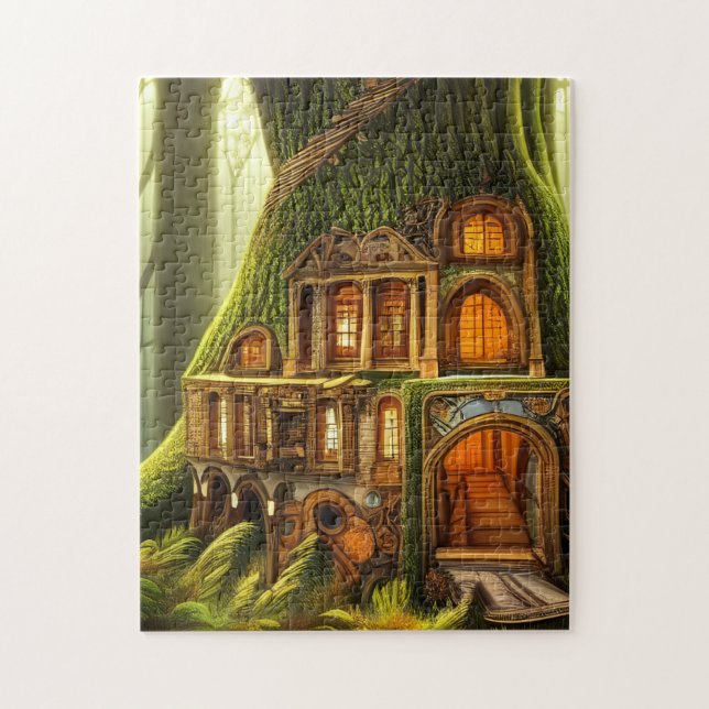 The Magical Carved Treehouse  Jigsaw Puzzle (Vertical)