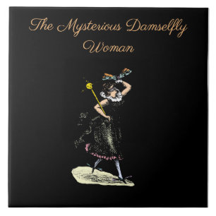 The magical damselfly woman ceramic tile