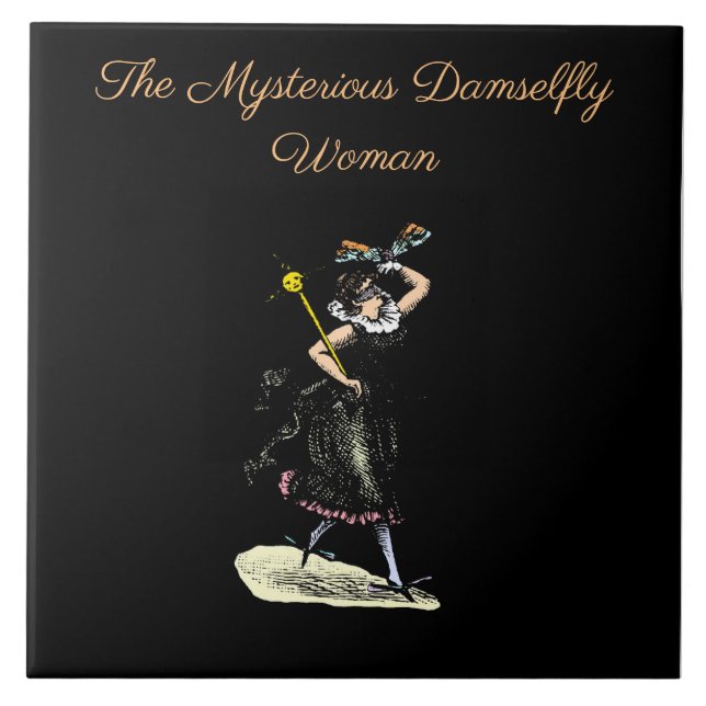 The magical damselfly woman ceramic tile (Front)