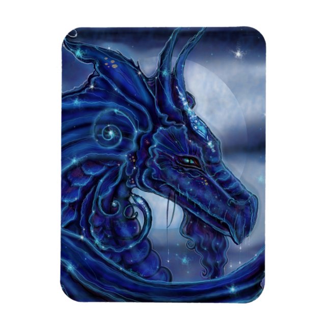 The "Magical Night" Dragon fantasy by Renee Lavoie Magnet (Vertical)