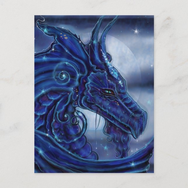 The "Magical Night" Dragon fantasy by Renee Lavoie Postcard (Front)