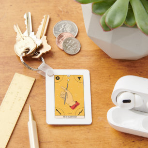 The Magician tarot card infinity four elements  Key Ring