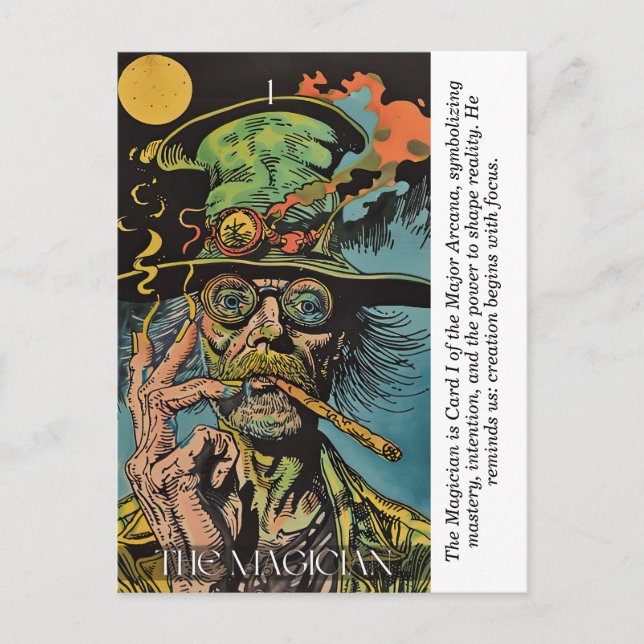 The Magician Tarot Retro Mystical Major Arcana Art Postcard (Front)