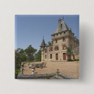 The magnificent Chateau de Pressac and garden 15 Cm Square Badge