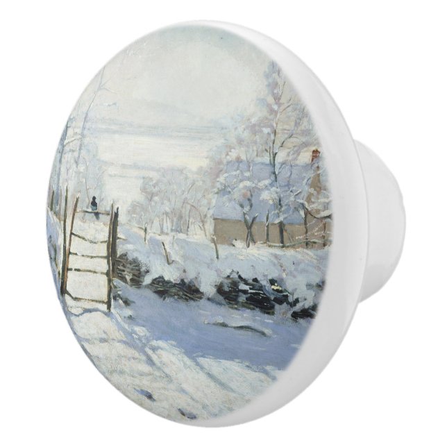 The Magpie by Claude Monet Ceramic Knob (Right)