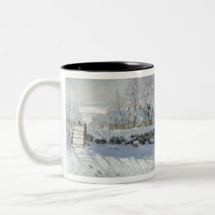 The Magpie by Claude Monet Two-Tone Coffee Mug
