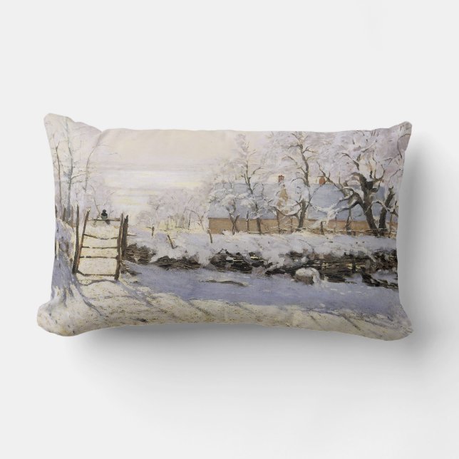 The Magpie by Monet Lumbar Cushion (Front)