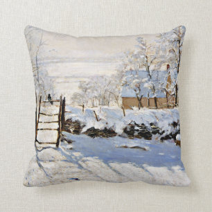 The Magpie, famous fine art painting Cushion