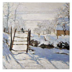 The Magpie, famous panting by Claude Monet, Ceramic Tile