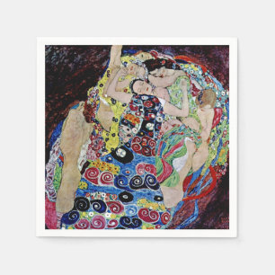 The maiden by Gustav Klimt,art nouveau,art deco,vi Napkin