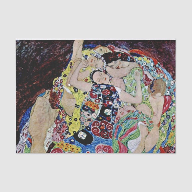 The maiden by Gustav Klimt,art nouveau,art deco,vi Tissue Paper (Front)