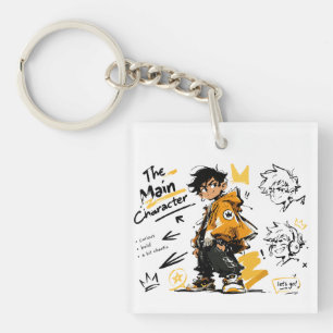 The Main Character Anime Style Cool Art Key Ring