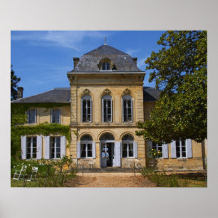 The main chateau building, renovated by poster