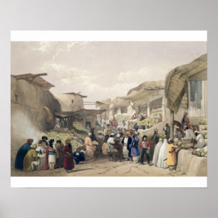 The Main Street in the Bazaar at Caubul, in the Fr Poster