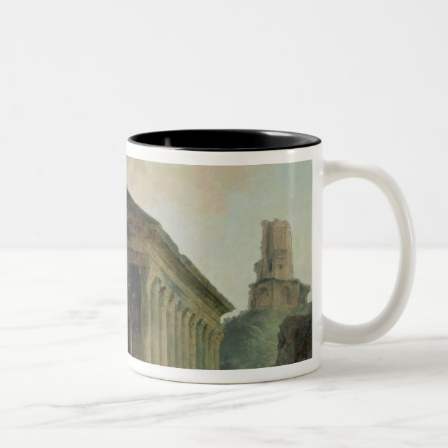 The Maison Carree with the Amphitheatre Two-Tone Coffee Mug (Right)