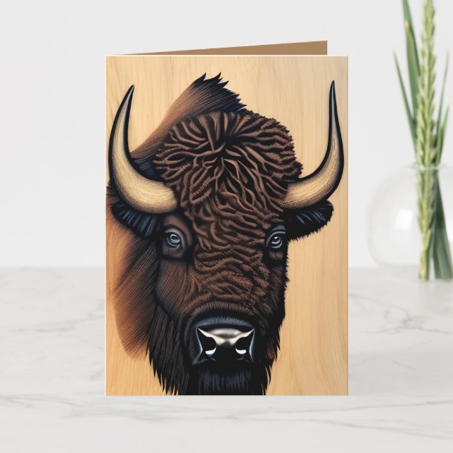 The Majestic Bison - A Symbol Of Power And Freedom Thank You Card (Front)