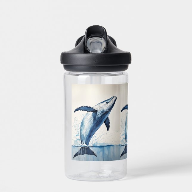 The Majestic Blue Whale Water Bottle (Front)