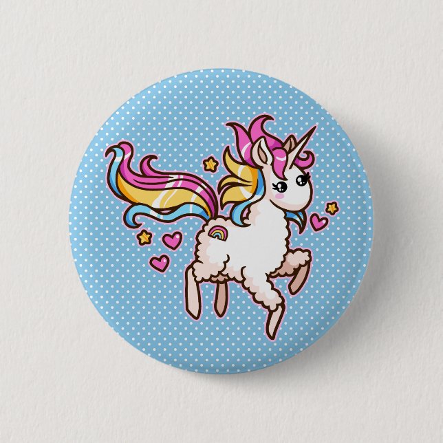 The Majestic Llamacorn 6 Cm Round Badge (Front)