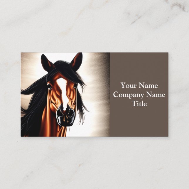 The Majestic Mustang - The Spirt Of Freedom Business Card (Front)