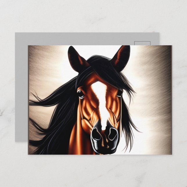 The Majestic Mustang - The Spirt Of Freedom Postcard (Front/Back)