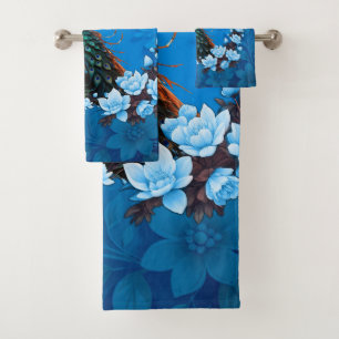 The majestic peacock: A play of colours in nature. Bath Towel Set