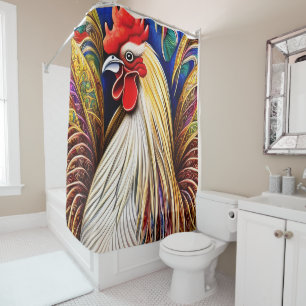 The Majestic Rooster - A Glorious Portrait Shower Curtain