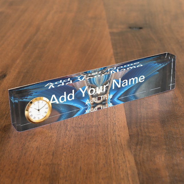 The Majesty Of Arsencia Desk Nameplate With Clock (Side)