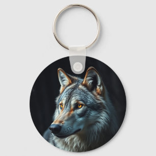 "The Majesty of the Wild: The Alpha in the Forest" Key Ring