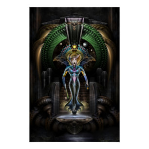 The Majesty Of Trilia Fractal Fantasy Portrait Poster