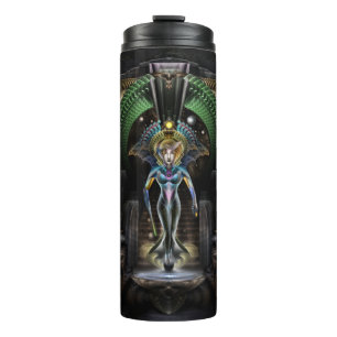 The Majesty Of Trilia Fractal Fantasy Portrait Thermal Tumbler