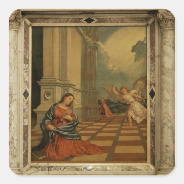 The Malchiostro Annunciation, c.1520 (oil on panel Square Sticker (Front)