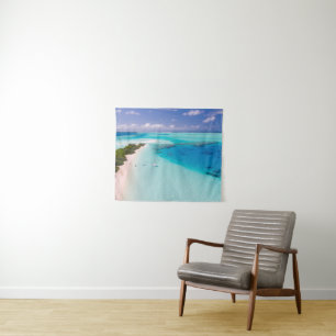The Maldives Pretty Blue Ocean Beach Sandy Shore Tapestry