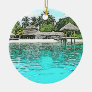 The Maldives Southeast Asia Holiday Christmas Ceramic Ornament