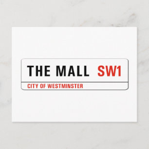 The Mall, London Street Sign Postcard
