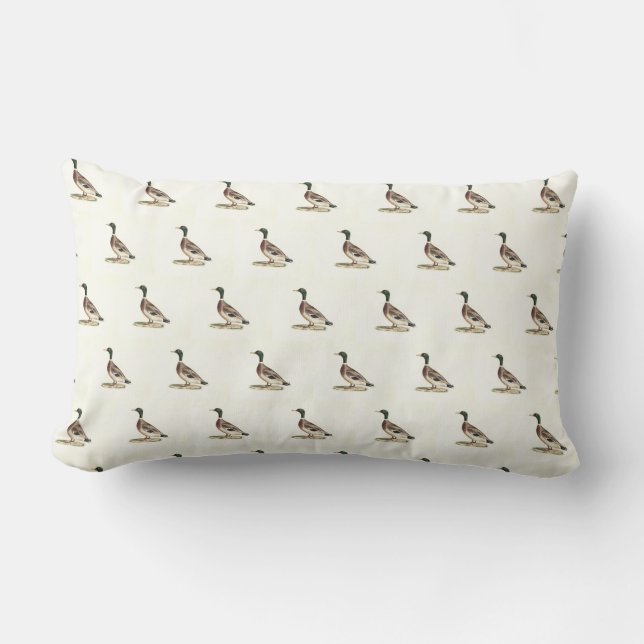 The Mallard or Wild Duck (Anas platyrhynchos) Lumbar Cushion (Front)