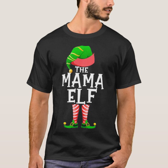 The MAMA Elf Matching Family Group Christmas Party T-Shirt (Front)