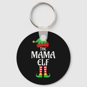 The Mama Elf Xmas Matching Christmas Family Pajama Key Ring