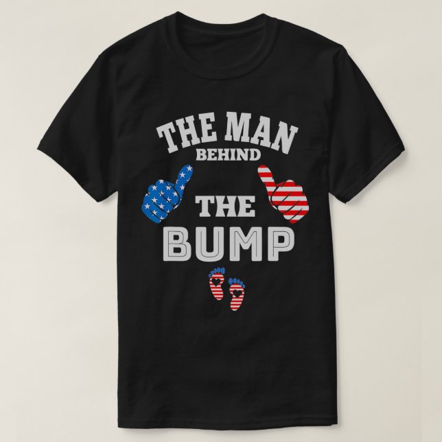 The Man Behind The Baby Bump, July 4th  T-Shirt (Design Front)