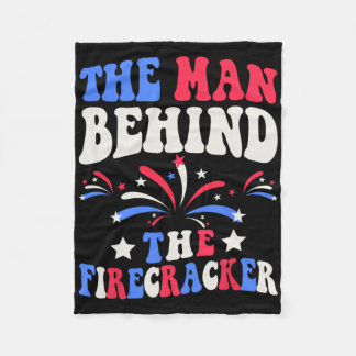 The Man Behind The Firecracker 4th Of July Gender Fleece Blanket
