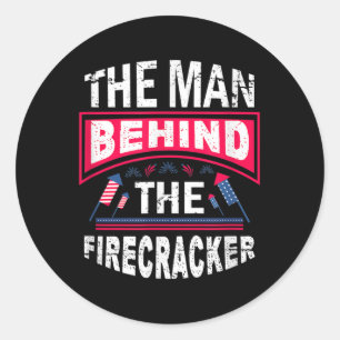 The Man Behind The Firecracker - Memorial Day 4th Classic Round Sticker
