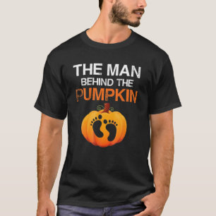 The Man Behind The Pumpkin Dad Soon Halloween Preg T-Shirt