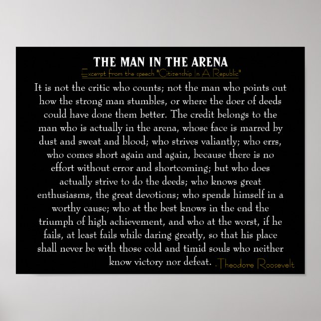 'The Man In The Arena' Poster (Front)
