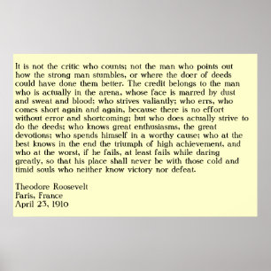 The Man In The Arena Poster