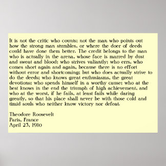 The Man In The Arena Poster