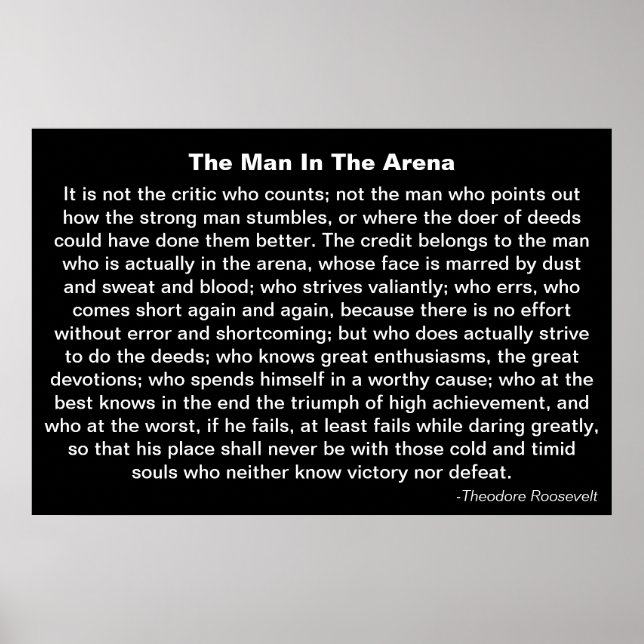 'The Man In The Arena' Poster (Front)