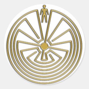The Man in the Maze - gold Classic Round Sticker