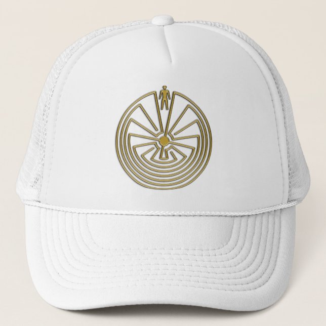 The Man in the Maze - gold Trucker Hat (Front)