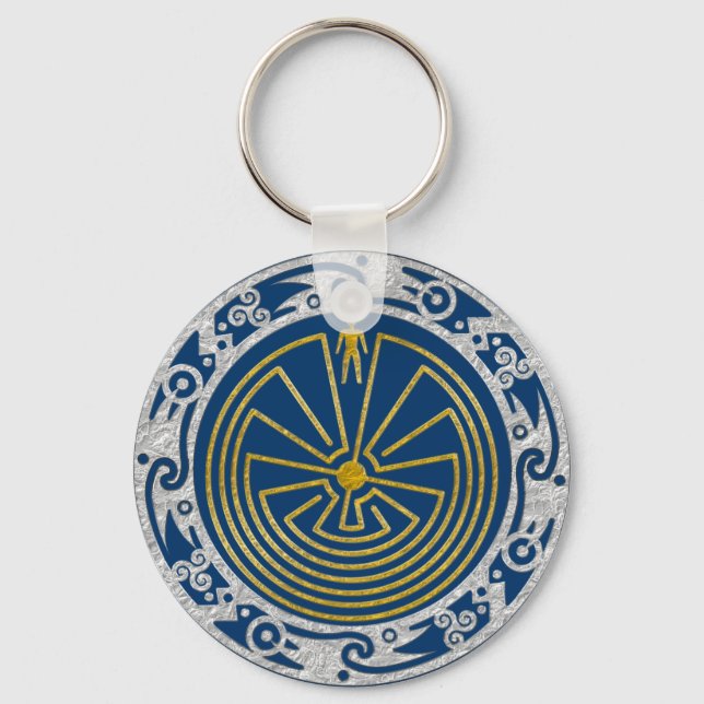The Man in the Maze - Ornament gold silver Key Ring (Front)